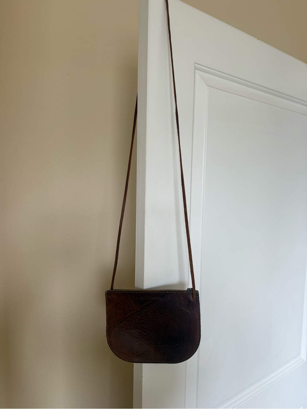 Leather Crossbody Bag in Dark Brown